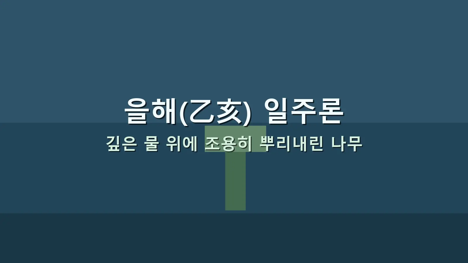 을해(乙亥) 일주론 — 깊은 물 위에 조용히 뿌리내린 나무를 담은 대표 이미지