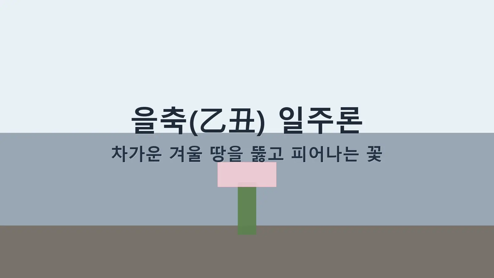 을축(乙丑) 일주론 — 차가운 겨울 땅을 뚫고 피어나는 꽃을 담은 대표 이미지