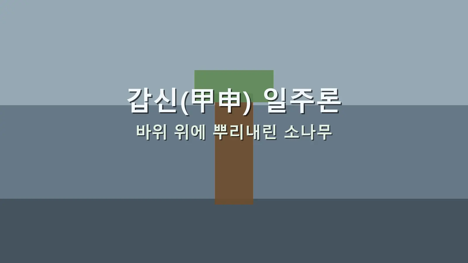 갑신(甲申) 일주론 — 바위 위에 뿌리내린 소나무를 담은 대표 이미지