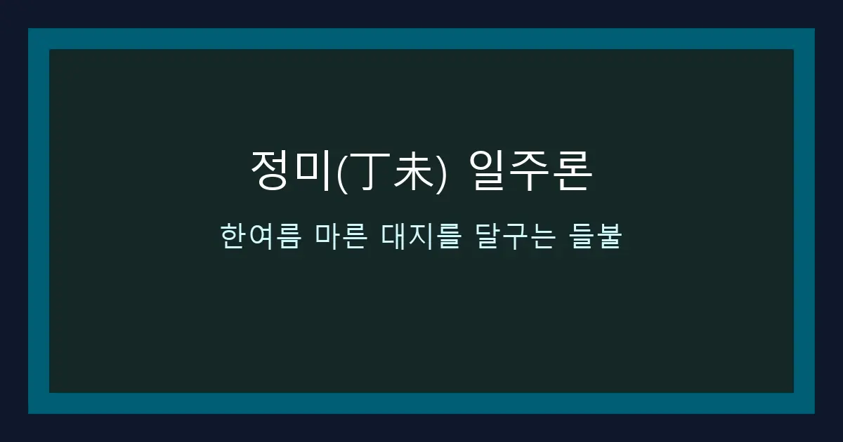 정미(丁未) 일주론 — 한여름 마른 대지를 달구는 들불