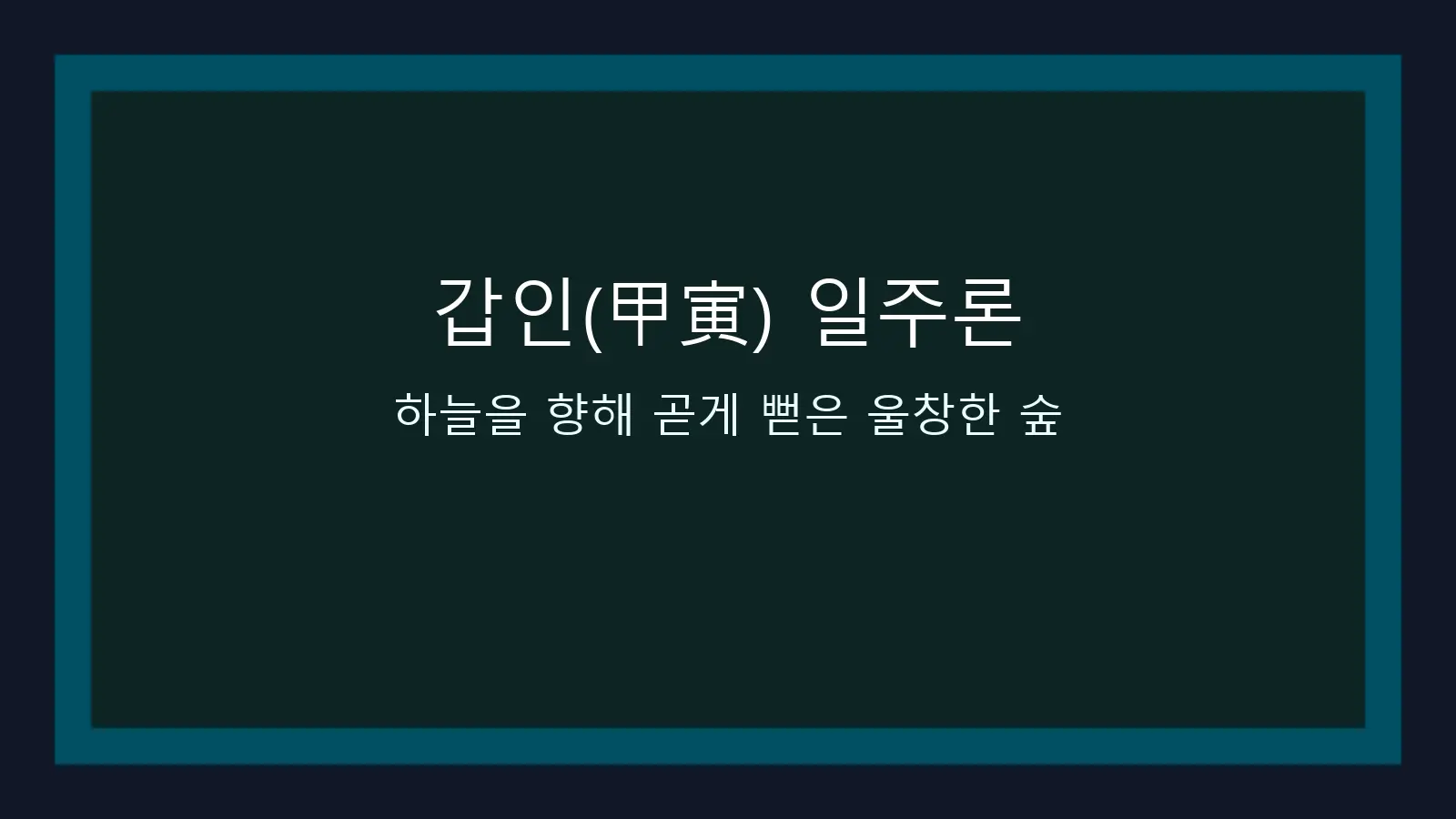 갑인(甲寅) 일주론 — 하늘을 향해 곧게 뻗은 울창한 숲을 담은 대표 이미지