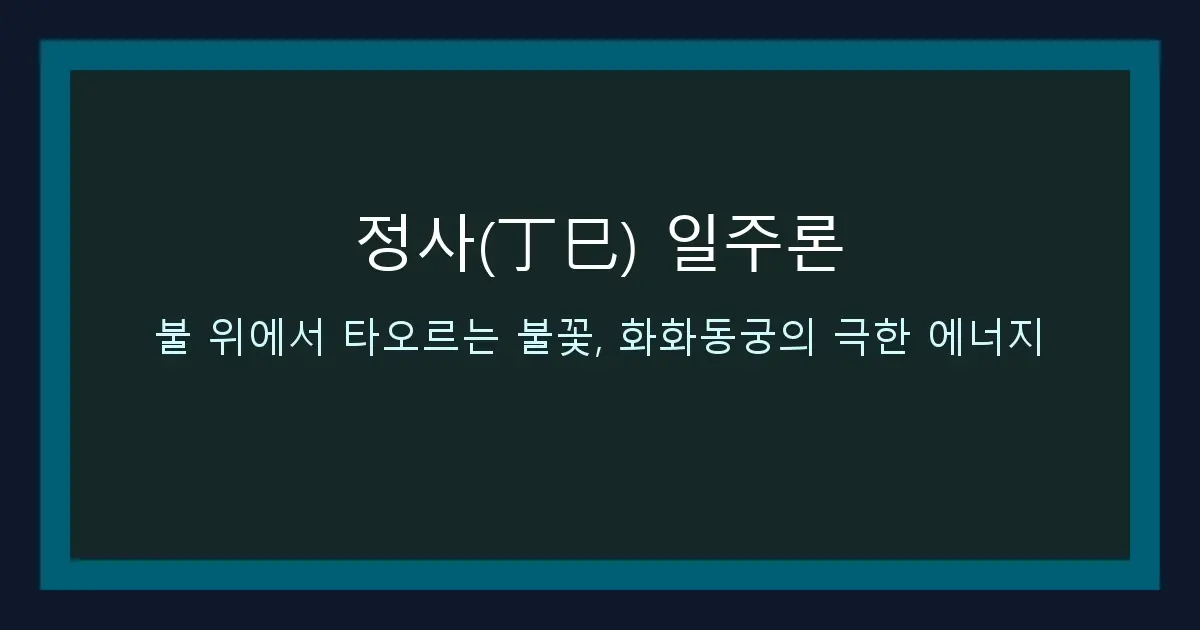정사(丁巳) 일주론 — 불 위에서 타오르는 불꽃, 화화동궁의 극한 에너지