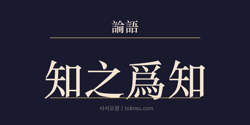 논어 위정 17장 지지위지(知之爲知) 대표 이미지