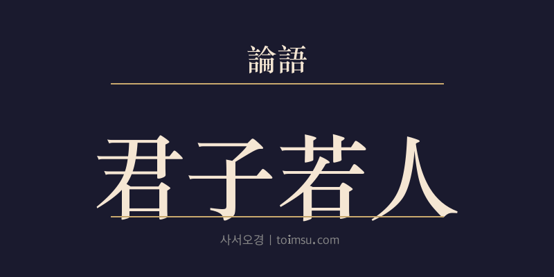 논어 공야장 2장 군자약인(君子若人) 대표 이미지