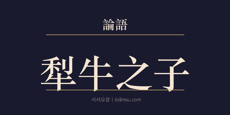 논어 옹야 4장 이우지자(犁牛之子) 대표 이미지