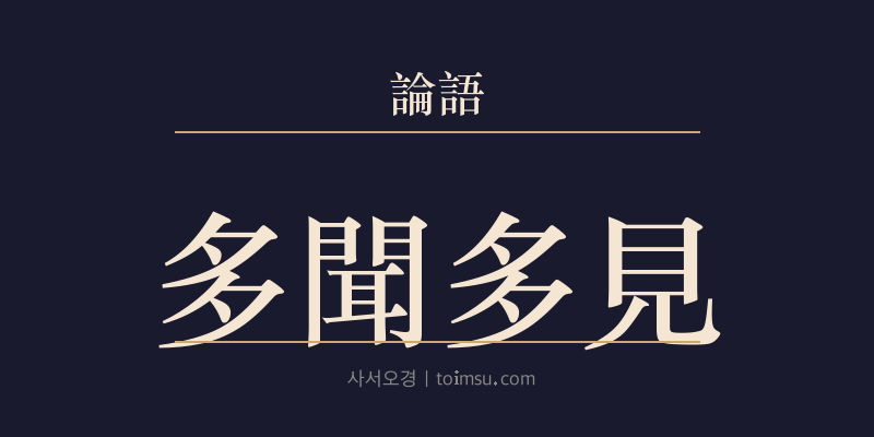 논어 술이 27장 다문다견(多聞多見) 대표 이미지