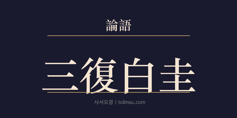 논어 선진 5장 삼복백규(三復白圭) 대표 이미지