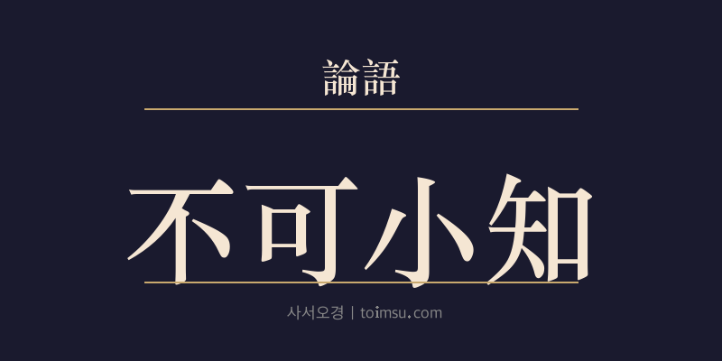 논어 위령공 33장 불가소지(不可小知) 대표 이미지