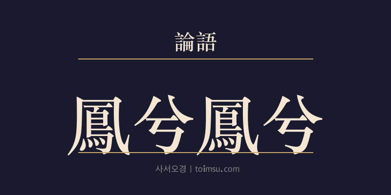 논어 미자 5장 봉혜봉혜(鳳兮鳳兮) 대표 이미지