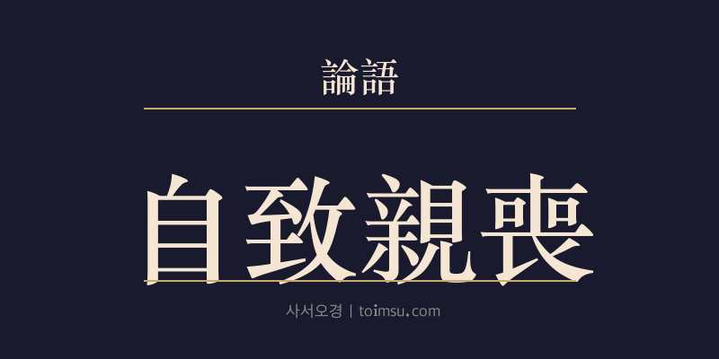 논어 자장 17장 자치친상(自致親喪) 대표 이미지