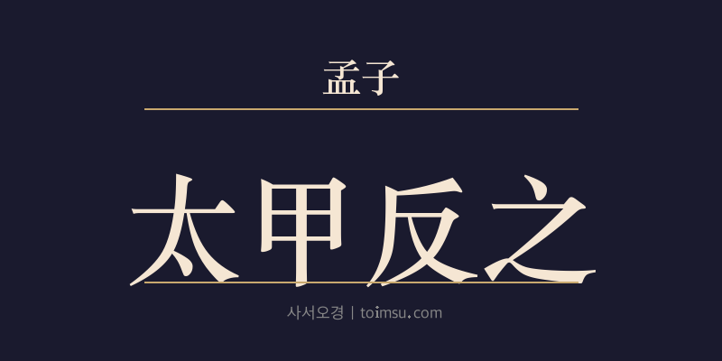 맹자 진심상 31장 태갑반지(太甲反之) 대표 이미지