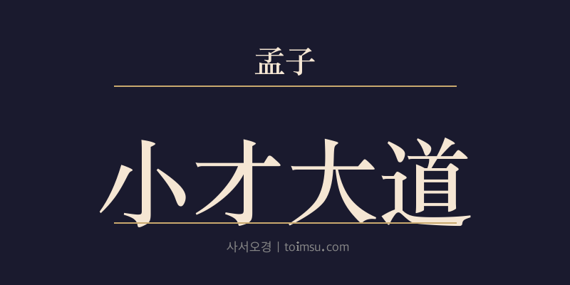맹자 진심하 29장 소재대도(小才大道) 대표 이미지