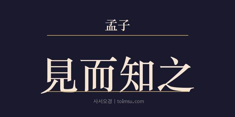 맹자 진심하 38장 견이지지(見而知之) 대표 이미지